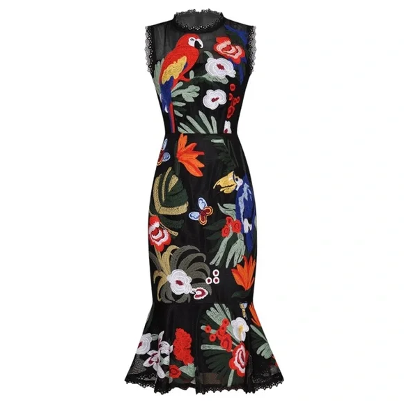 Colorful Tropical Dress Medium The Dilaka - Picture 3 of 12